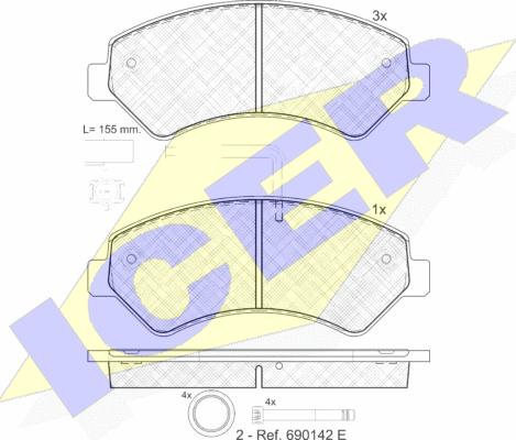 Icer 141836 - Гальмівні колодки, дискові гальма autozip.com.ua