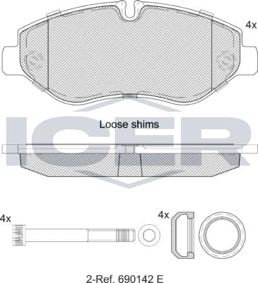 Icer 141832LM - Гальмівні колодки, дискові гальма autozip.com.ua