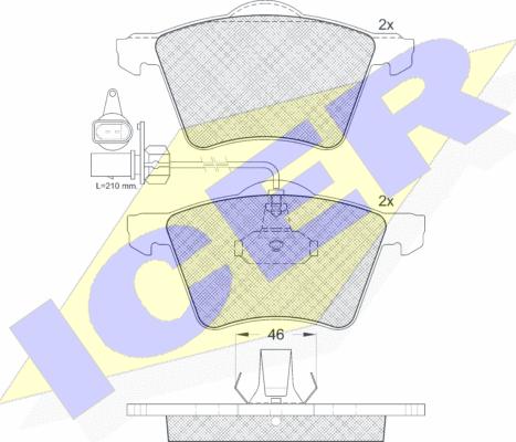 Icer 141350 - Гальмівні колодки, дискові гальма autozip.com.ua