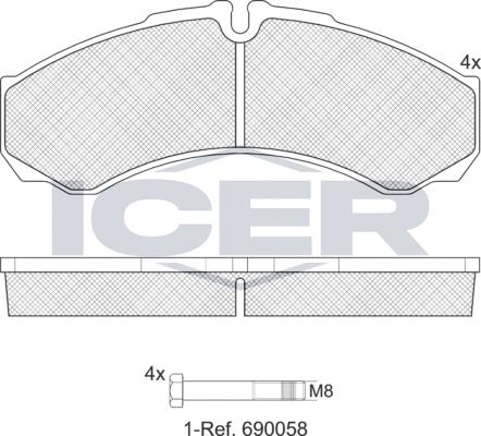 Icer 141208LM - Гальмівні колодки, дискові гальма autozip.com.ua