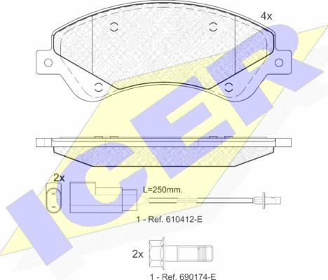 Icer 141792 - Гальмівні колодки, дискові гальма autozip.com.ua