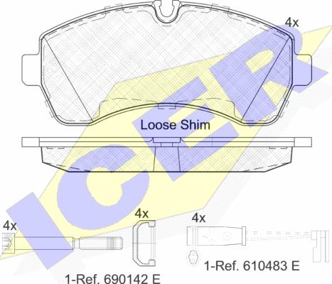 Icer 141785-203 - Гальмівні колодки, дискові гальма autozip.com.ua