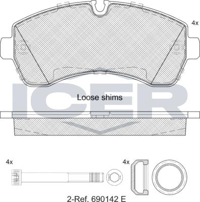 Icer 141785LM - Гальмівні колодки, дискові гальма autozip.com.ua