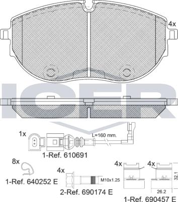 Icer 142401 - Гальмівні колодки, дискові гальма autozip.com.ua