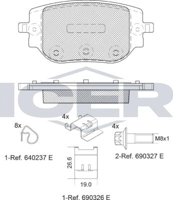 Icer 142415 - Гальмівні колодки, дискові гальма autozip.com.ua