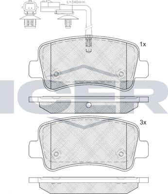 Icer 142001LM - Гальмівні колодки, дискові гальма autozip.com.ua