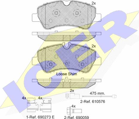 Icer 142116-203 - Гальмівні колодки, дискові гальма autozip.com.ua