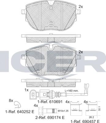 Icer 142399 - Гальмівні колодки, дискові гальма autozip.com.ua