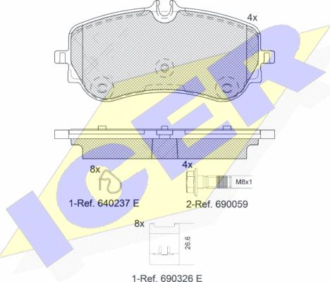 Icer 142301 - Гальмівні колодки, дискові гальма autozip.com.ua