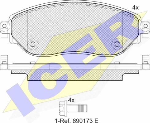 Icer 142219 - Гальмівні колодки, дискові гальма autozip.com.ua