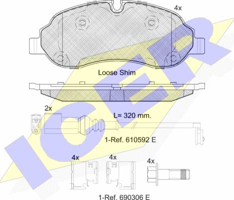 Icer 142217 - Гальмівні колодки, дискові гальма autozip.com.ua