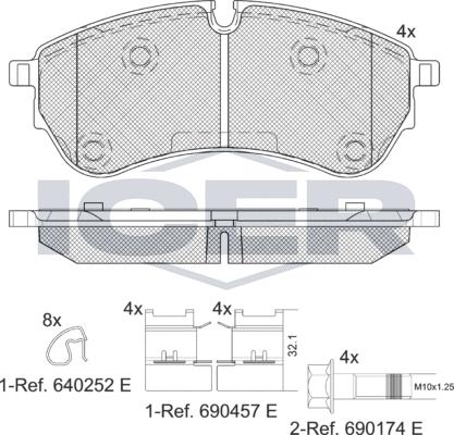 Icer 142284LM - Гальмівні колодки, дискові гальма autozip.com.ua