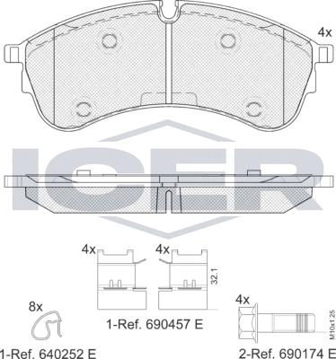 Icer 142283LM - Гальмівні колодки, дискові гальма autozip.com.ua