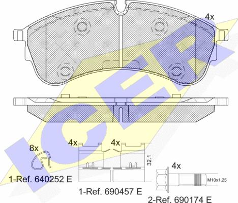 Icer 142283 - Гальмівні колодки, дискові гальма autozip.com.ua