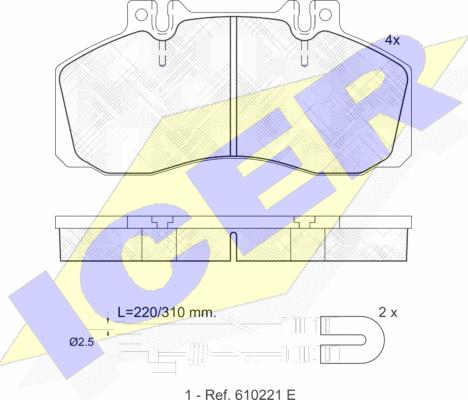 Icer 150722 - Гальмівні колодки, дискові гальма autozip.com.ua