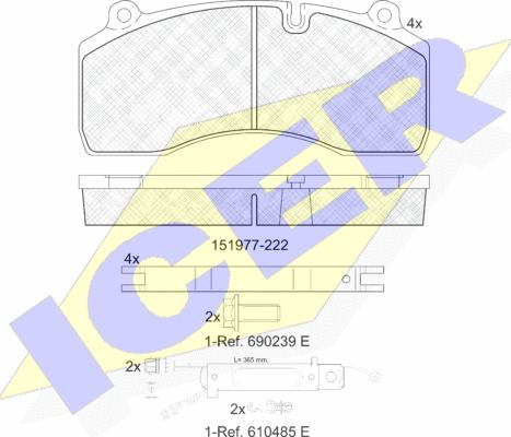 Icer 151977-222 - Гальмівні колодки, дискові гальма autozip.com.ua