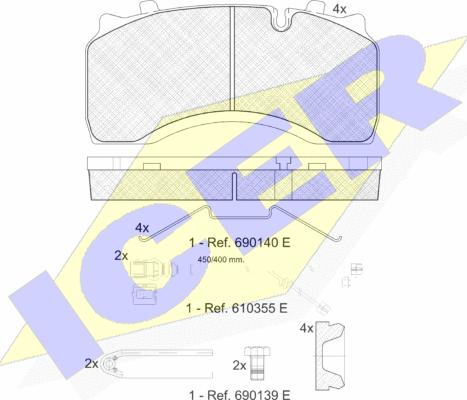 Icer 151430-122 - Гальмівні колодки, дискові гальма autozip.com.ua