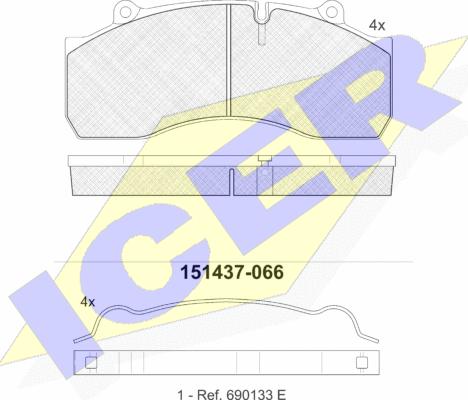 Icer 151437 - Гальмівні колодки, дискові гальма autozip.com.ua