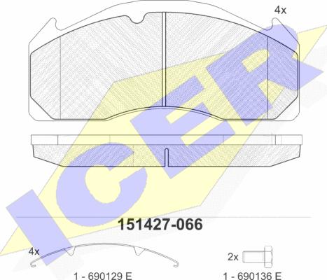 Icer 151427 - Гальмівні колодки, дискові гальма autozip.com.ua