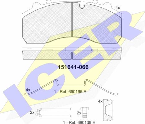 Icer 151641 - Гальмівні колодки, дискові гальма autozip.com.ua