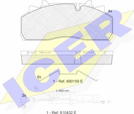 Icer 151623-225 - Гальмівні колодки, дискові гальма autozip.com.ua