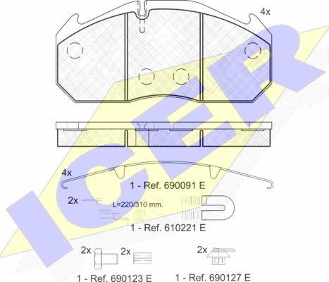 Icer 151040-113 - Гальмівні колодки, дискові гальма autozip.com.ua