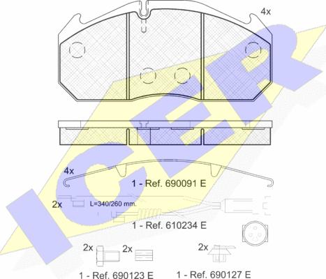 Icer 151040-112 - Гальмівні колодки, дискові гальма autozip.com.ua