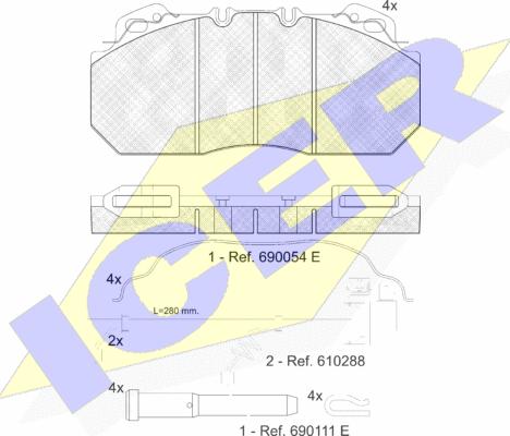 Icer 151163-119 - Гальмівні колодки, дискові гальма autozip.com.ua