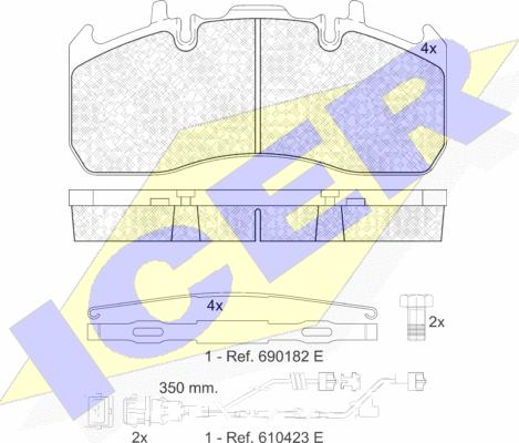 Icer 151841-122 - Гальмівні колодки, дискові гальма autozip.com.ua