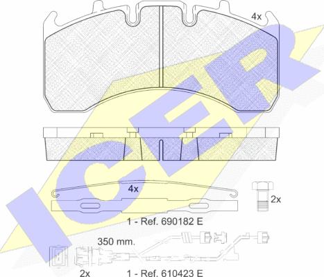 Icer 151842-122 - Гальмівні колодки, дискові гальма autozip.com.ua