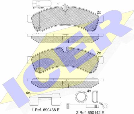 Icer 151880-203 - Гальмівні колодки, дискові гальма autozip.com.ua