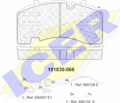 Icer 151830 - Гальмівні колодки, дискові гальма autozip.com.ua