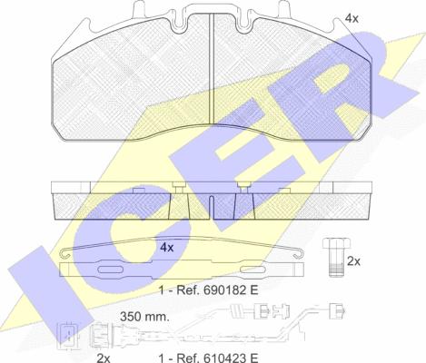 Icer 151831-122 - Гальмівні колодки, дискові гальма autozip.com.ua