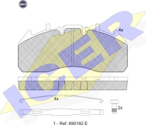 Icer 151831 G - Гальмівні колодки, дискові гальма autozip.com.ua