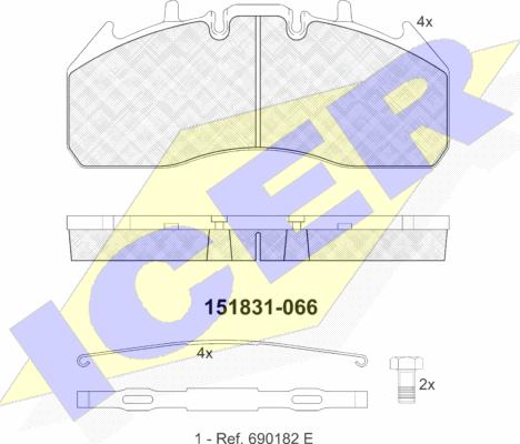 Icer 151831 - Гальмівні колодки, дискові гальма autozip.com.ua