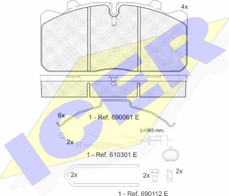 Icer 151253-121 - Гальмівні колодки, дискові гальма autozip.com.ua