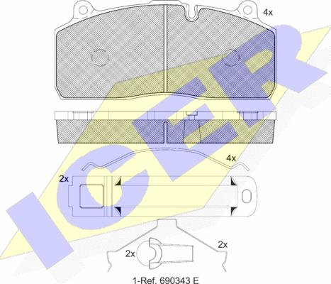 Icer 152150-208 - Гальмівні колодки, дискові гальма autozip.com.ua