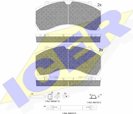 Icer 152124-066 - Гальмівні колодки, дискові гальма autozip.com.ua