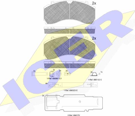 Icer 152124-073 - Гальмівні колодки, дискові гальма autozip.com.ua