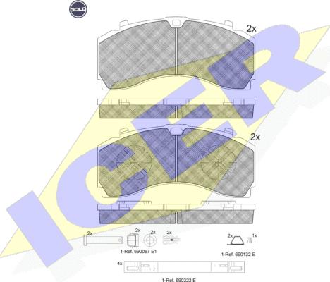 Icer 152124 G - Гальмівні колодки, дискові гальма autozip.com.ua