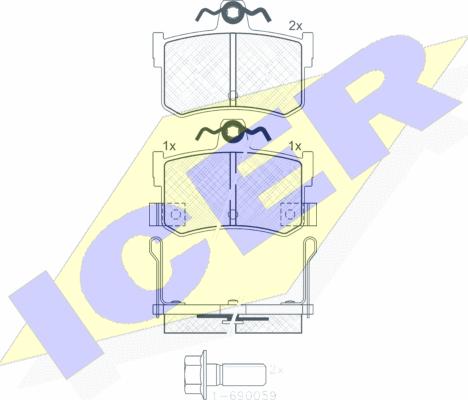 Icer 180995-701 - Гальмівні колодки, дискові гальма autozip.com.ua