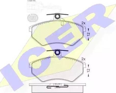 Icer 180996 - Гальмівні колодки, дискові гальма autozip.com.ua