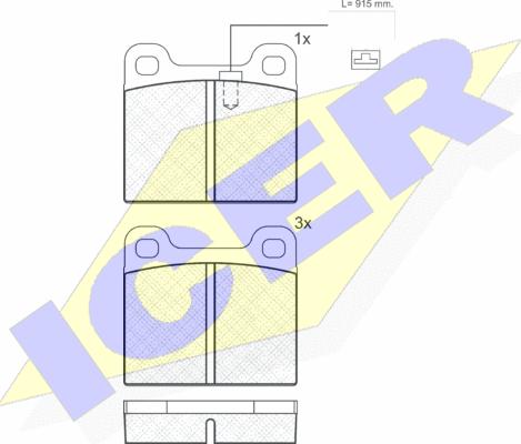 Icer 180947 - Гальмівні колодки, дискові гальма autozip.com.ua