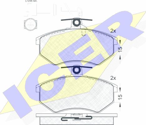 Icer 180950 - Гальмівні колодки, дискові гальма autozip.com.ua