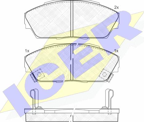 Icer 180962 - Гальмівні колодки, дискові гальма autozip.com.ua