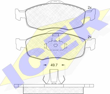 Icer 180916 - Гальмівні колодки, дискові гальма autozip.com.ua