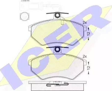 Icer 180987 - Гальмівні колодки, дискові гальма autozip.com.ua