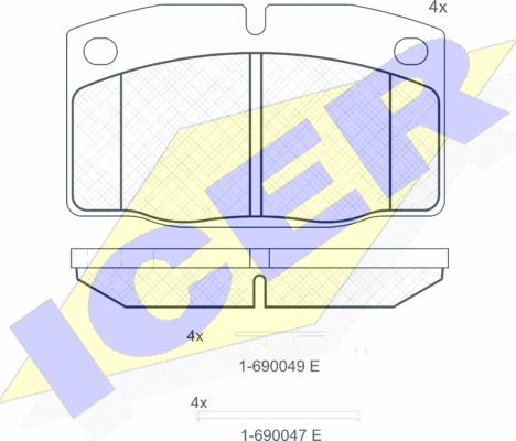 Icer 180454-072 - Гальмівні колодки, дискові гальма autozip.com.ua