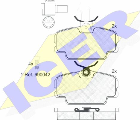 Icer 180419-006 - Гальмівні колодки, дискові гальма autozip.com.ua