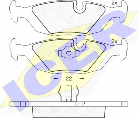 Icer 180422 - Гальмівні колодки, дискові гальма autozip.com.ua